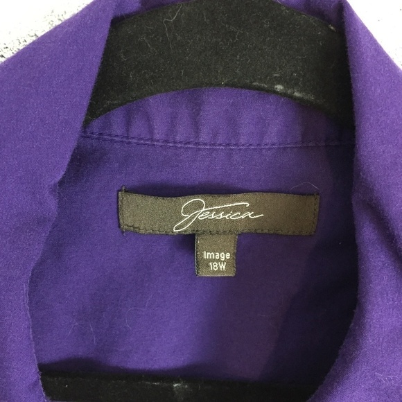 Jessica Button Up Blouse Size 18W Ruffles Purple Shaped Front - Picture 4 of 11